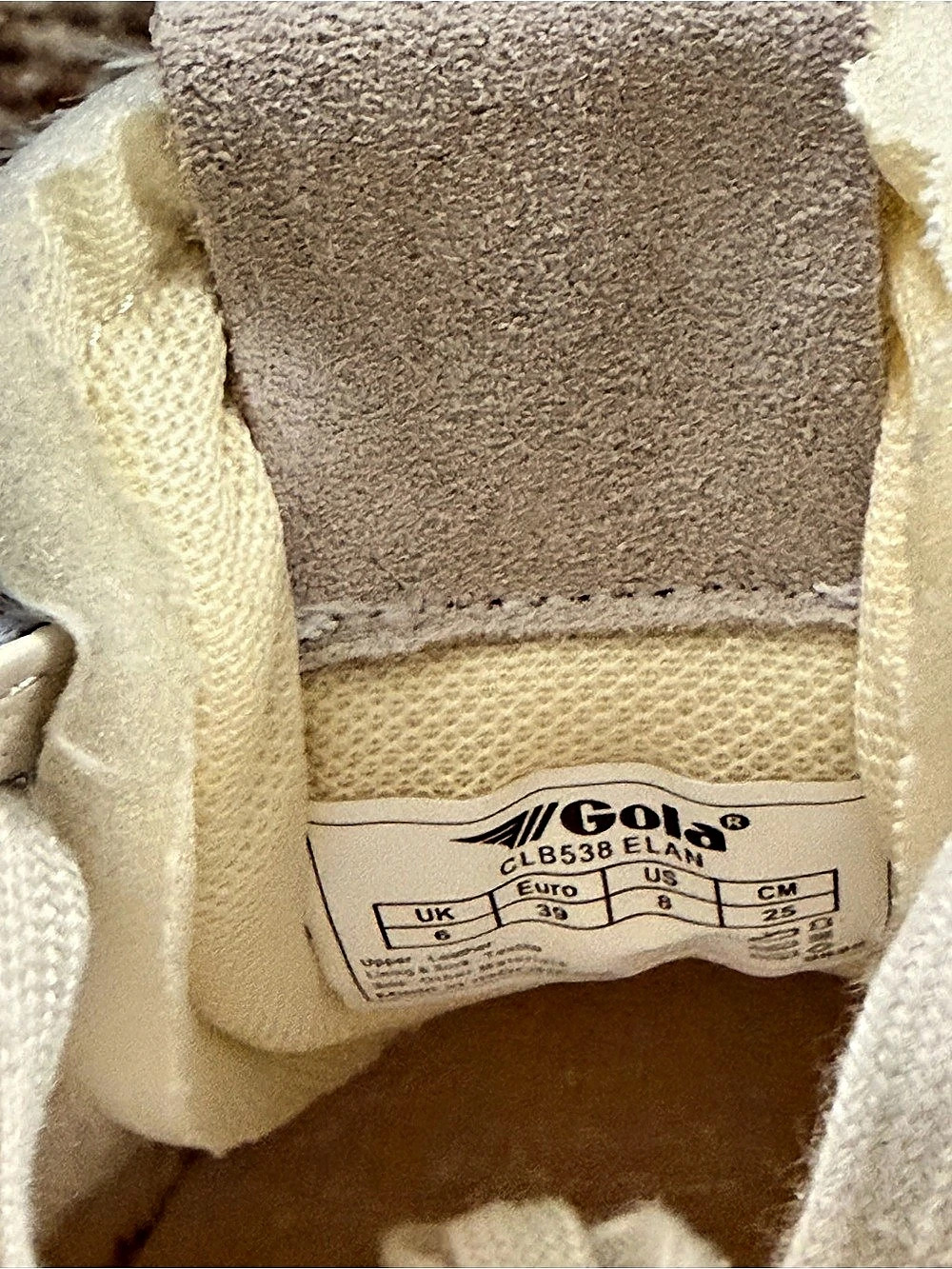Gola Elan Suede Sneakers Air White Light Blue Size 8-like NEW - Picture 5 of 5